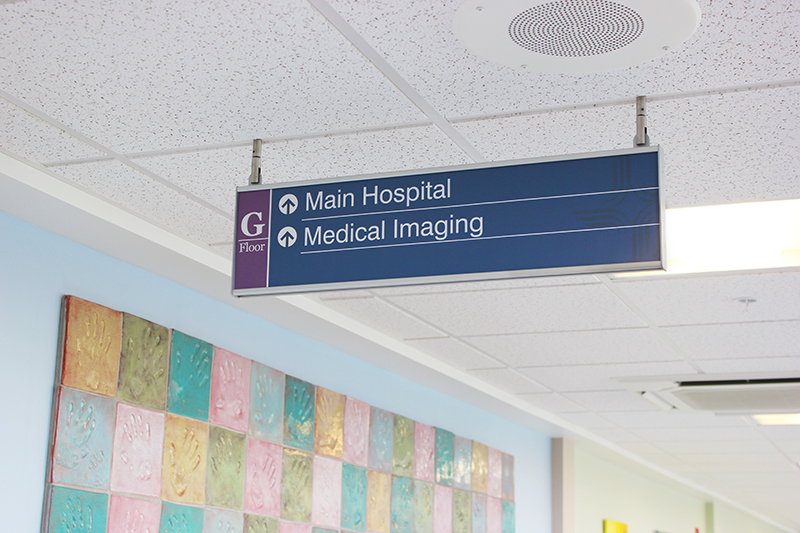 interior medical facility wayfinding signage