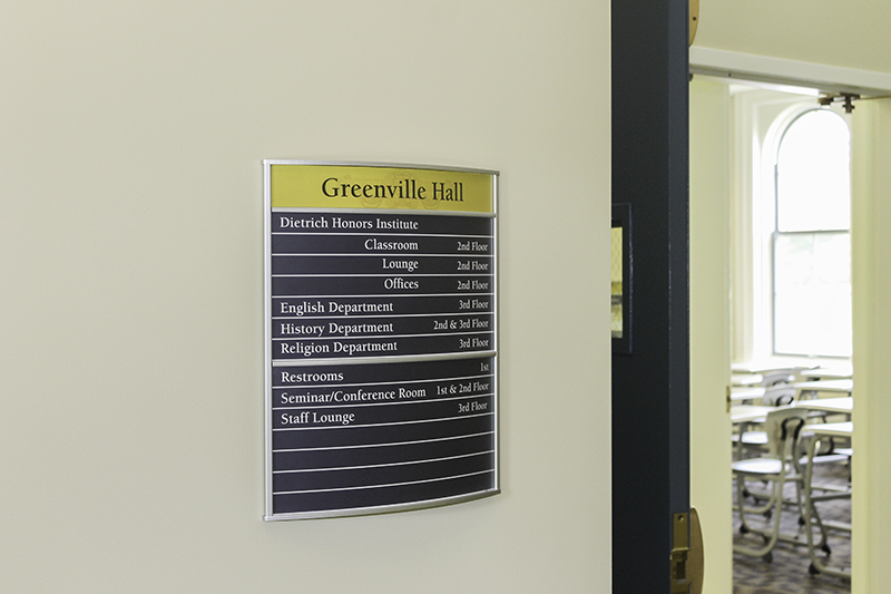 building directory wayfinding college interior signage