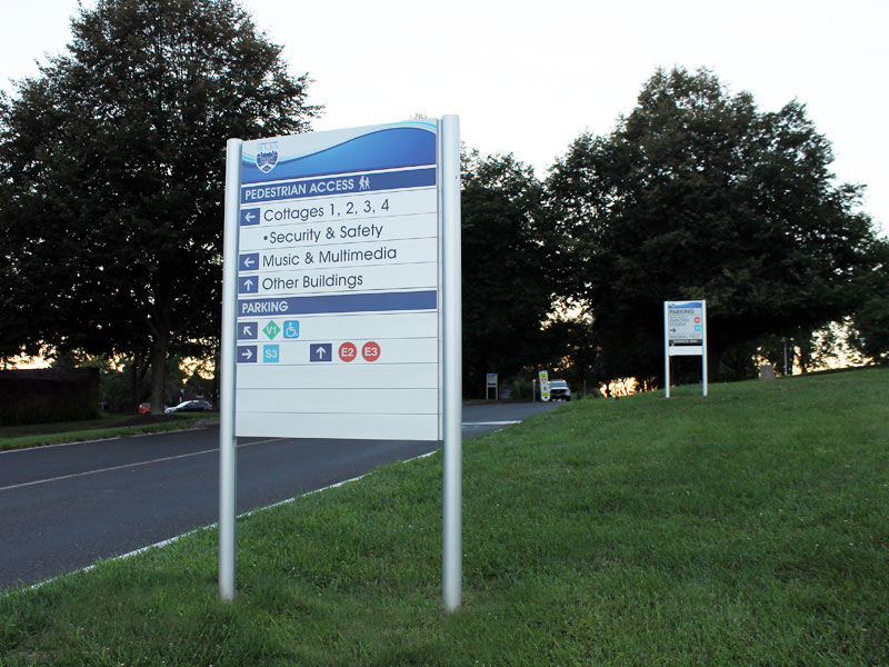 college campus wayfinding signage