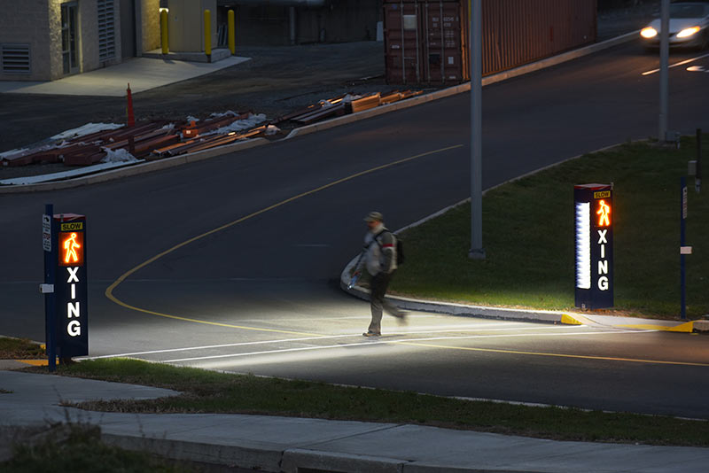 custom Ped Xing Bollard sign