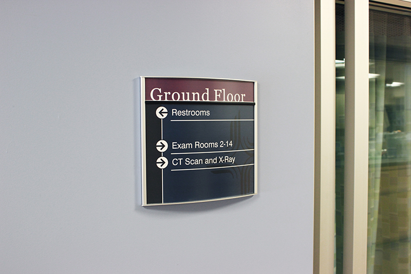 interior hosptial wayfinding directional signage